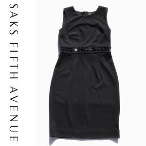 Saks Fifth Avenue black rhinestone sheath dress 6